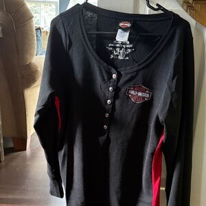 Harley-Davidson Kids Long Sleeve Black Tee with Red Details